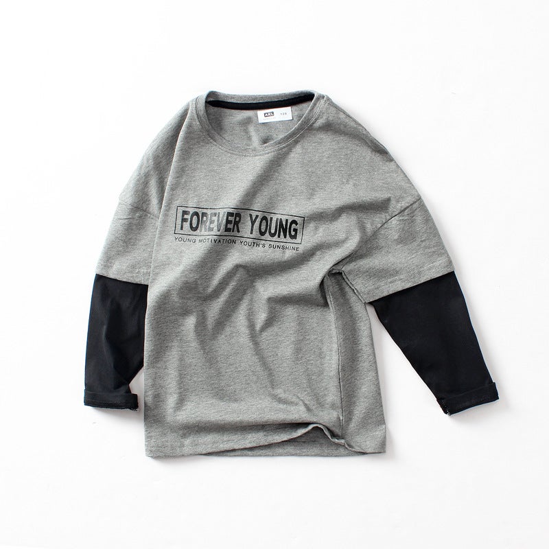 2025 Autumn Korean Style Children'S Clothing New Children'S Long Sleeve T-Shirts For Older Children Pure Cotton Tops Boys' Base Shirts Dropshipping - Image 5