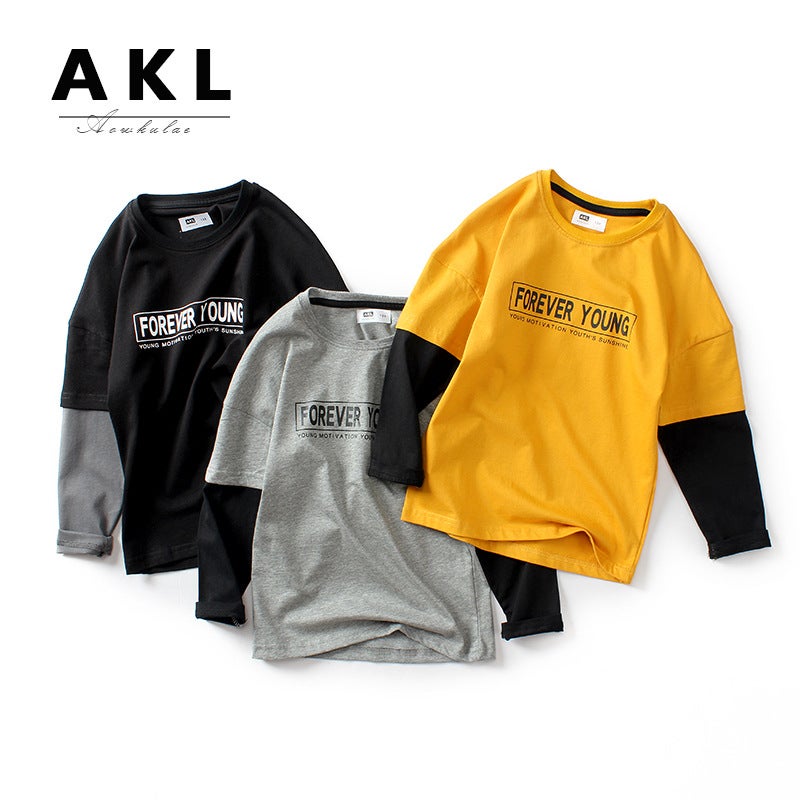 2025 Autumn Korean Style Children'S Clothing New Children'S Long Sleeve T-Shirts For Older Children Pure Cotton Tops Boys' Base Shirts Dropshipping - Image 2