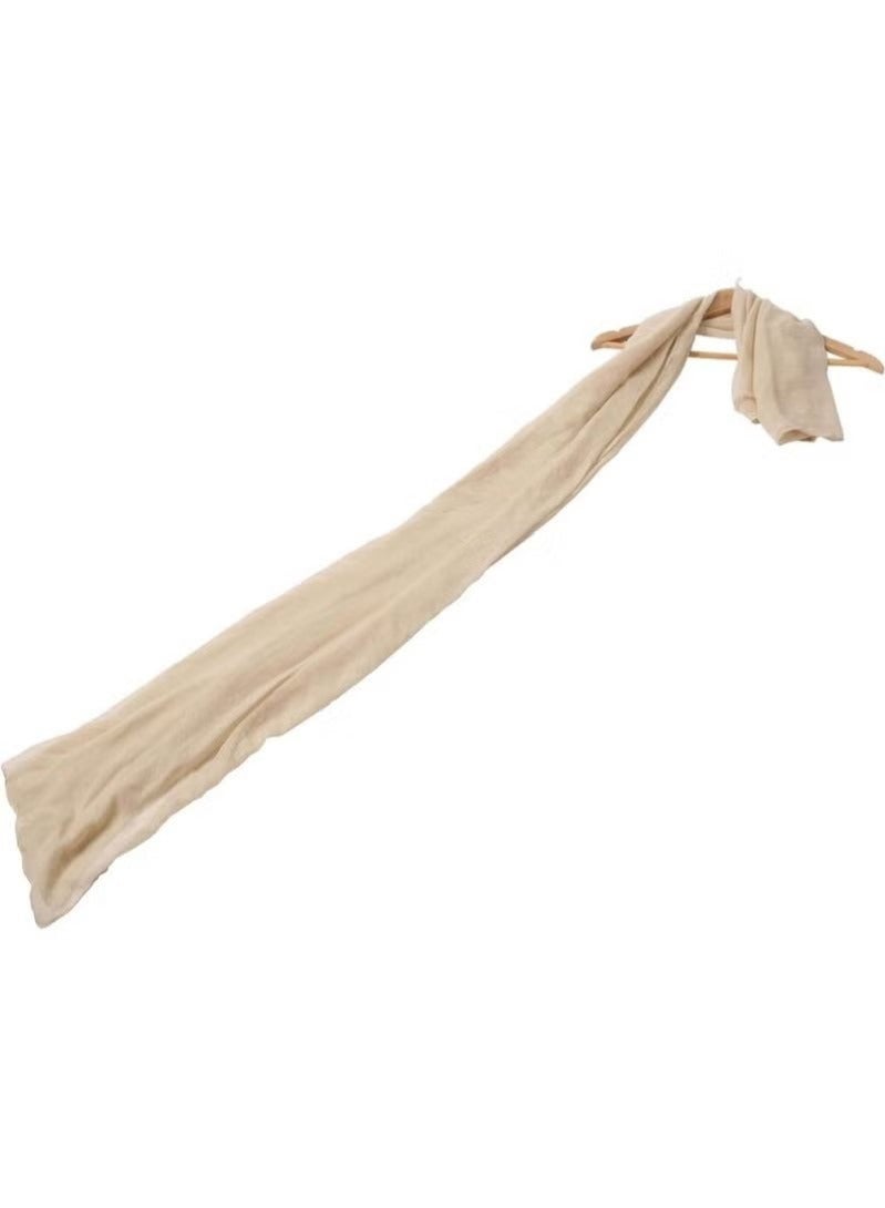 وشاح قطني ناعم وخفيف الوزن للنساء، شال أنيق بلون موحد، إكسسوار متعدد الاستخدامات لجميع الفصول (بيج) - Image 4