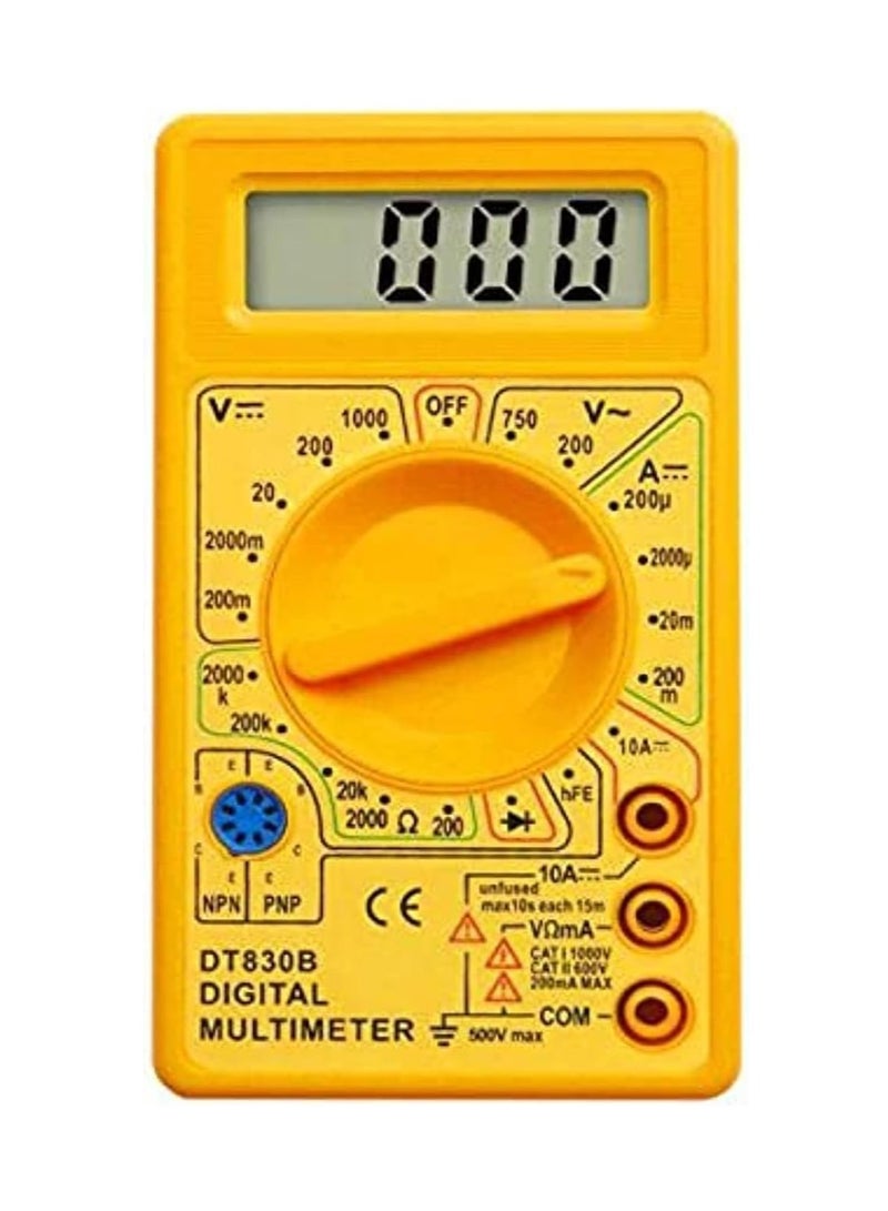 LCD Digital Multimeter Volt-met Electric Voltage Tester - Battery Lead (DT830D) - Image 1