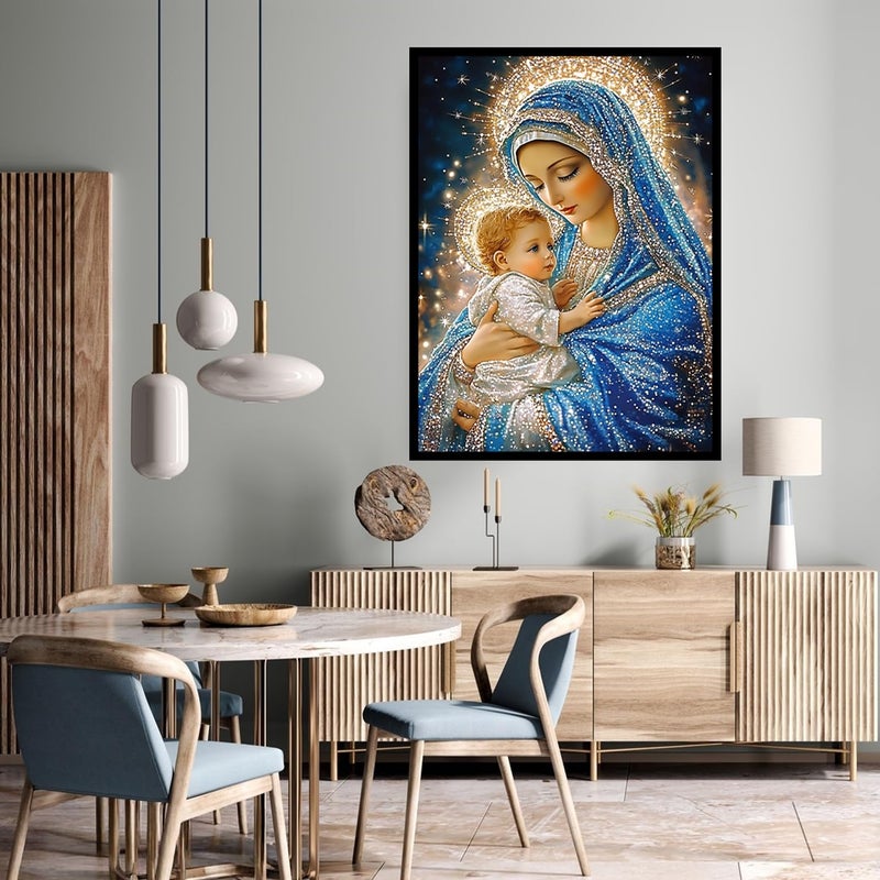CHWGLFGG 5D Diamond Art Kits for Adults Beginners, Virgin Mary Diamond Painting Kits, DIY Full Round Drill Paint by Diamonds Dot Gem Art for Adults, Home Wall Decor 12x 16 Inch - Image 3