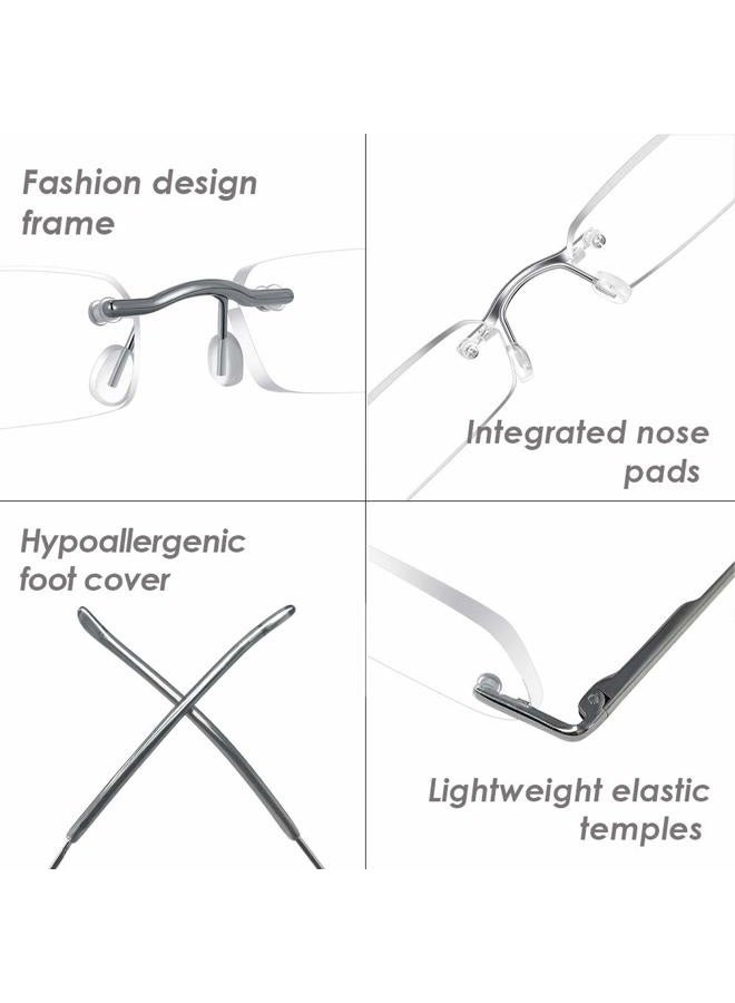 LUFF 2 Pack Mini Reading Glasses Upgrade Portable Readers Unisex w/Unique Pen Clip Case(2.5X) - Image 5
