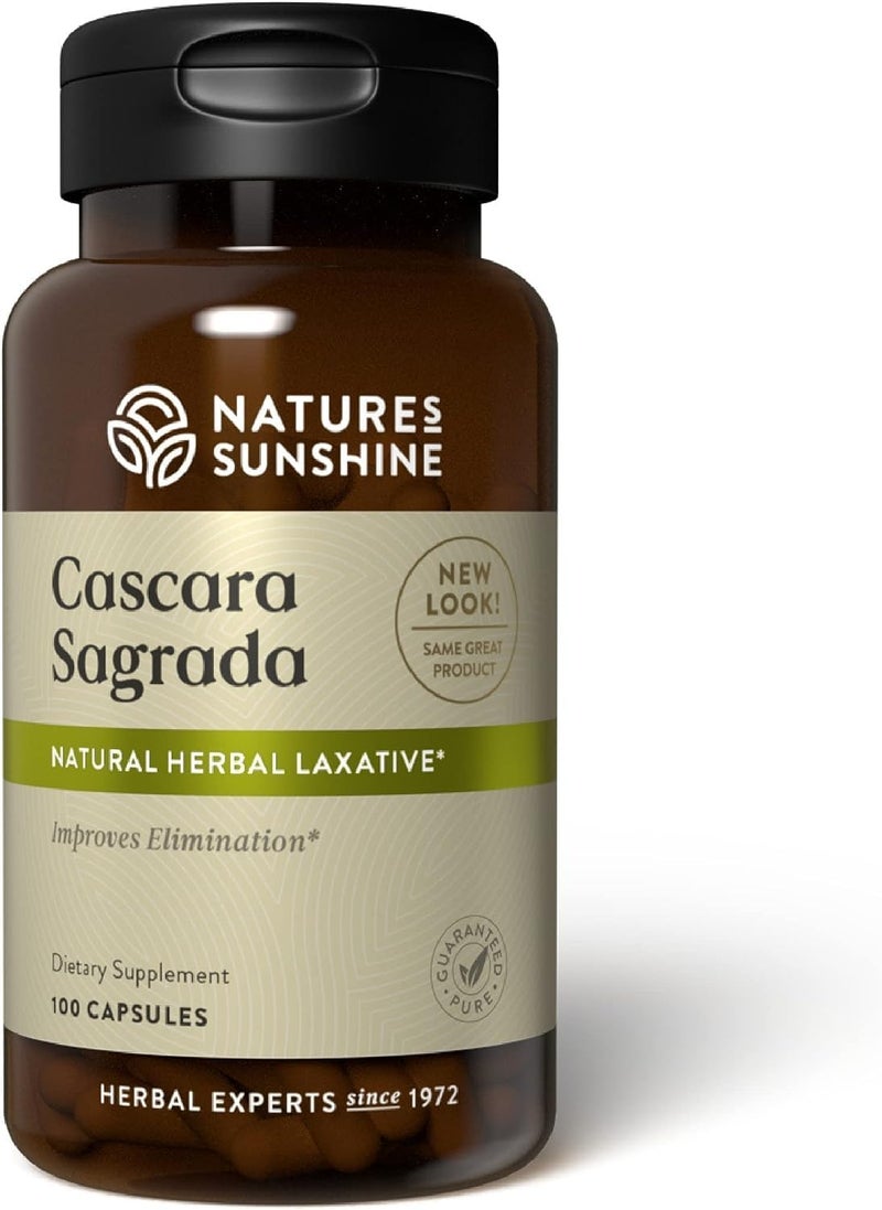 Nature's Sunshine Cascara Sagrada Capsules - Promotes Intestinal Support for a Healthy Colon - 100 Capsules (50 Servings)