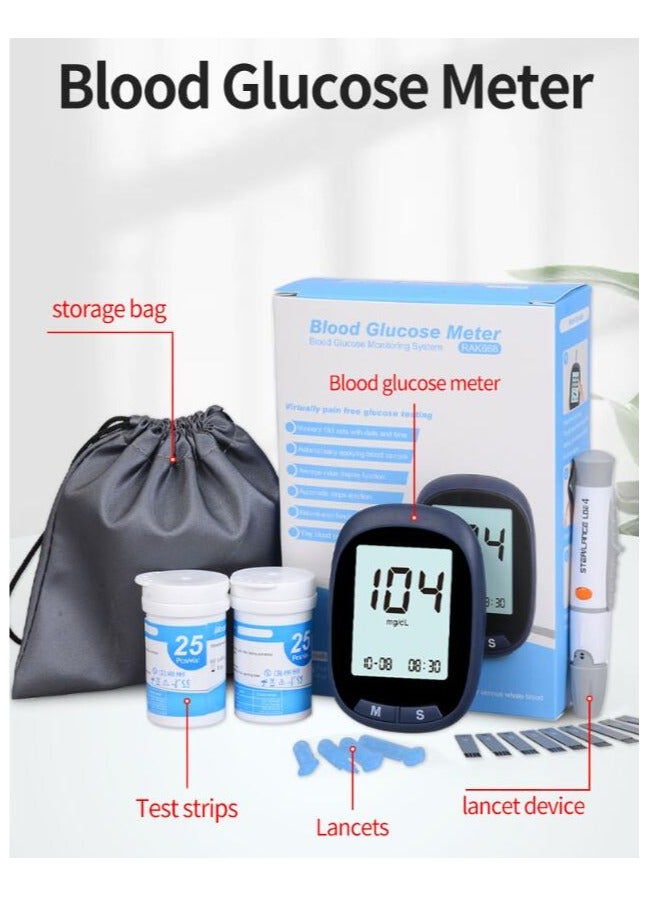 Generic Safe Exactive EQ Simple Blood Glucose Monitoring System With 50 Test Strips Lancets And Cotton pads  - Image 2