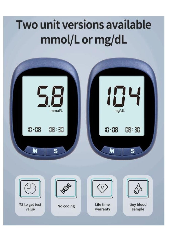 Generic Safe Exactive EQ Simple Blood Glucose Monitoring System With 50 Test Strips Lancets And Cotton pads  - Image 3