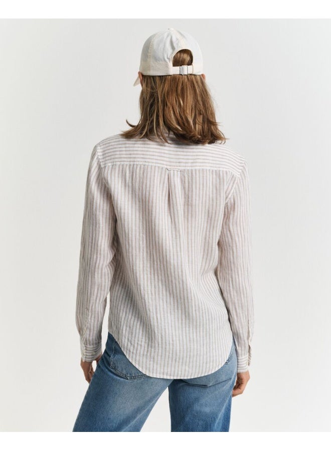 GANT Regular Fit Striped Linen Shirt - Image 5