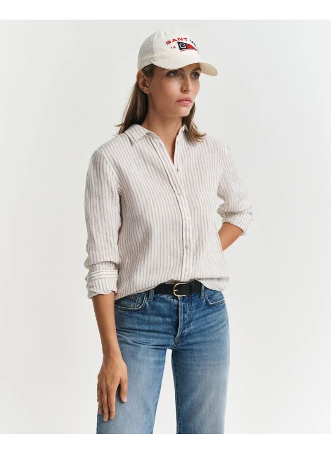GANT Regular Fit Striped Linen Shirt
