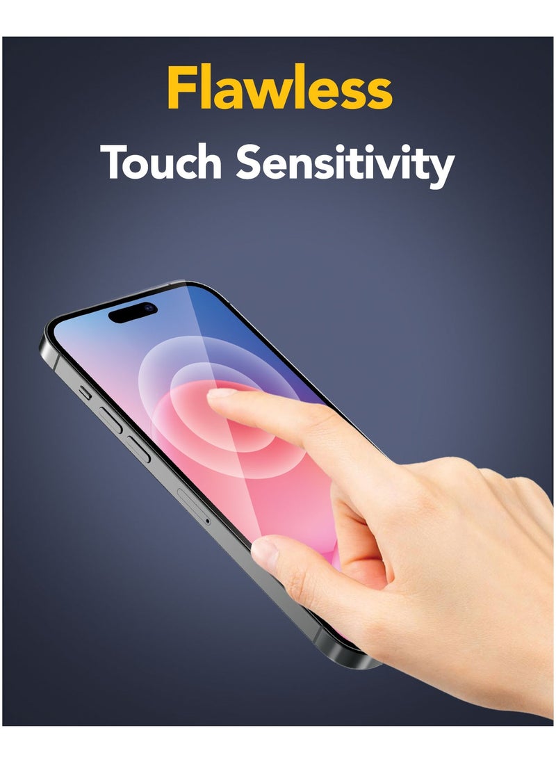 Remson - Remson Elite Guard Tempered Glass Screen Protector HD Clear 9H Hardness Anti-Fingerprint with Auto-Align Installation Tool for iPhone 15 Pro Max 6.7 inch - Image 1