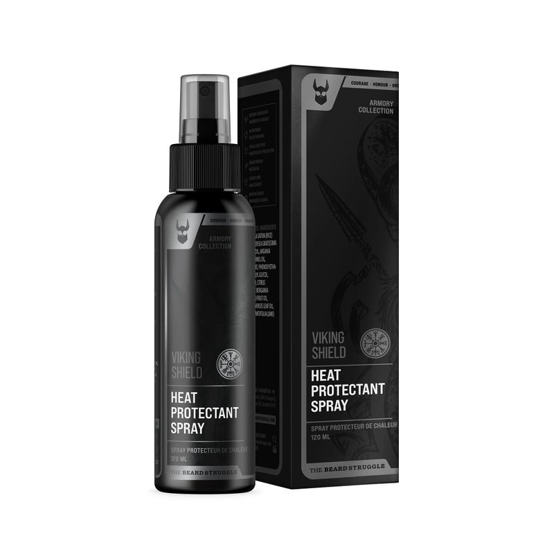 The Beard Struggle Beard  Hair Heat Protectant Spray  Viking Shield Beard Spray for Men Protects Hair from Heat Damage of Straightener and Styling  Argan Oil Thermal Protector Spray  Protect Up To 450 F  4 Fl Oz