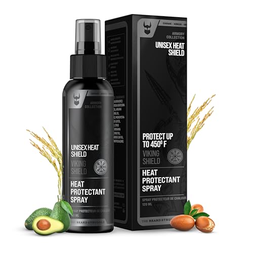 The Beard Struggle Beard & Hair Heat Protectant Spray - Viking Shield Beard Spray for Men, Protects Hair from Heat Damage of Straightener and Styling - Argan Oil Thermal Protector Spray - Protect Up To 450Âº F - 4 Fl Oz - Image 1