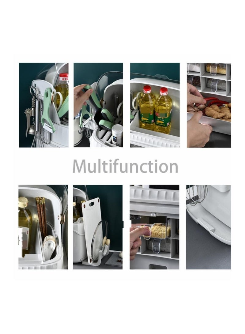 DARIYAH Household Box Multifunctional Rack Knife Holder Pot Cover Seasoning Storage Box XQ-018 - Image 4