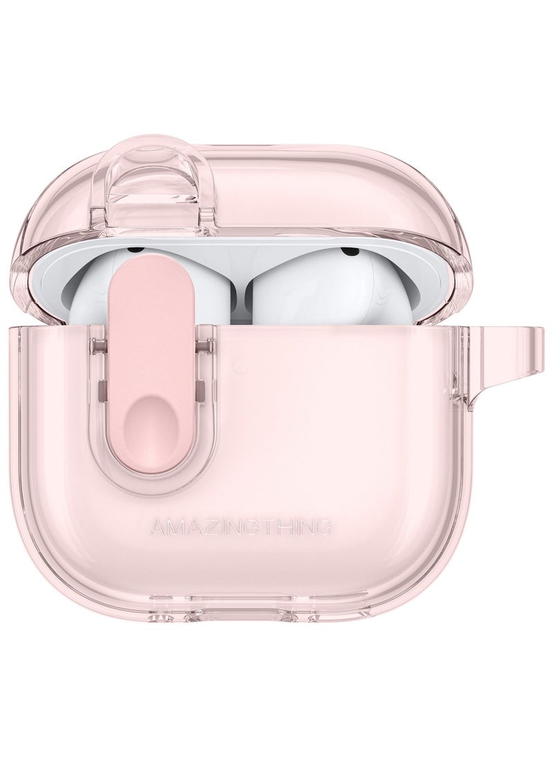 AMAZINGthing MINIMAL for AirPods 4 (2024) Case Cover with Carabiner - Pink  - Image 1