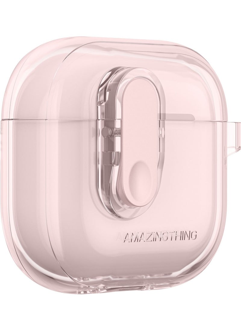 AMAZINGthing MINIMAL for AirPods 4 (2024) Case Cover with Carabiner - Pink  - Image 3