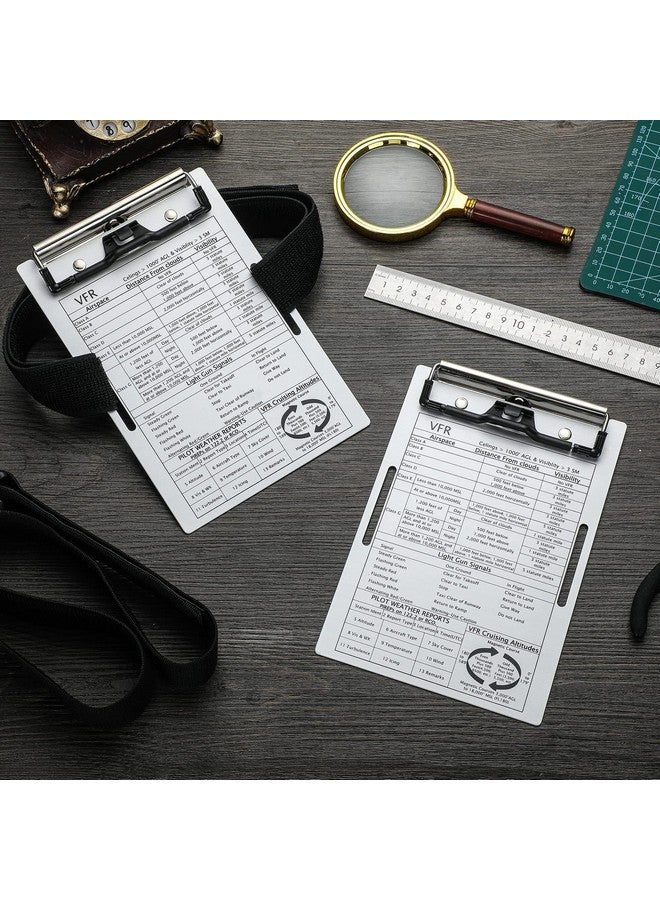 Eaasty Vfr Pilot Kneeboard Aluminum Aviation Kneeboard Pilot Notepad With Pen Holder And Elastic Strap For Pilot Writing(1 Set) - Image 4