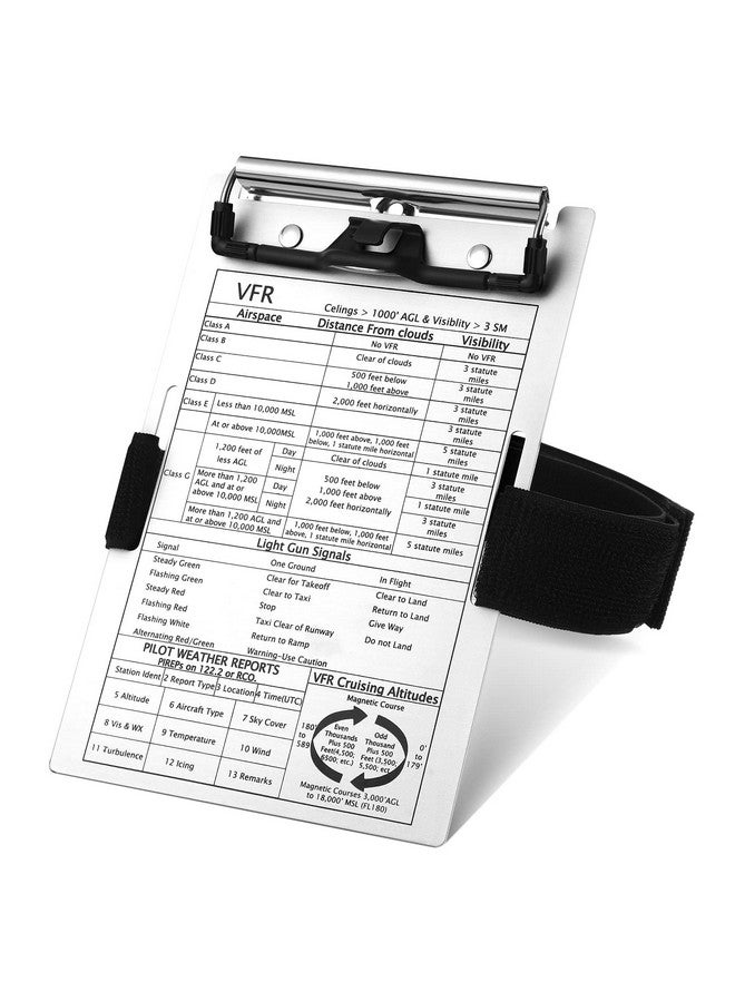 Eaasty Vfr Pilot Kneeboard Aluminum Aviation Kneeboard Pilot Notepad With Pen Holder And Elastic Strap For Pilot Writing(1 Set) - Image 1