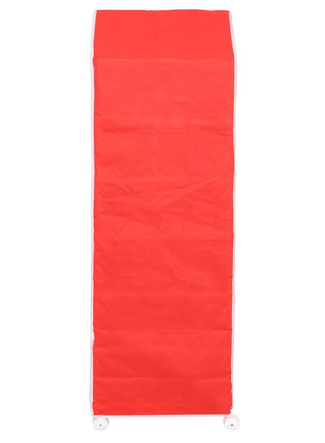 FLIPZON XXL Plastic Multipurpose 7 Shelve Baby Wardrobe, Foldable, (Unbreakable Material) (Rabbit Pattern - Red) - Image 4