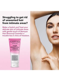 NAMYAA Hair Removal Cream For Intimate Skin Women 60Gm With After Wax Soothing Serum With Vitamin C 60Gm  - Image 3