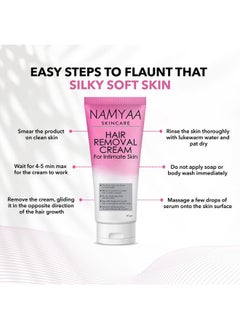 NAMYAA Hair Removal Cream For Intimate Skin Women 60Gm With After Wax Soothing Serum With Vitamin C 60Gm  - Image 5