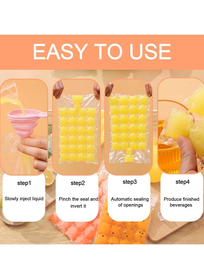 CMGTYYD 60Pack Ice Bags for Ice Cubes, Disposable Freezer Bag with Convenient Funnel, Ice Cube Bags for Parties, Camping, Travel, Kitchen  - Image 3