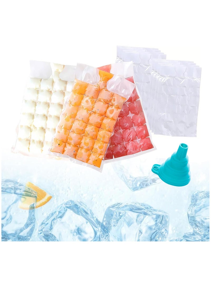 CMGTYYD 60Pack Ice Bags for Ice Cubes, Disposable Freezer Bag with Convenient Funnel, Ice Cube Bags for Parties, Camping, Travel, Kitchen  - Image 1
