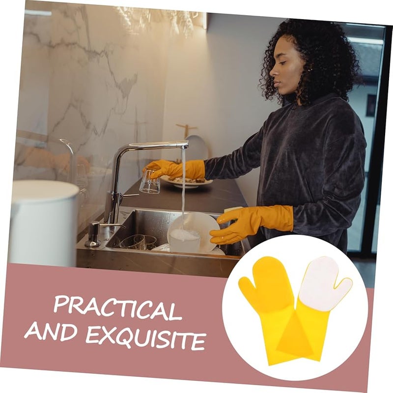 VALICLUD Reusable Latex Cleaning Gloves with Sponge for Kitchen Dishwashing Household Gardening Men Women - Image 4