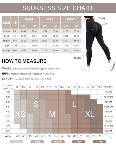 SUUKSESS Scrunch Butt Lifting Seamless Leggings for Women Booty High Waisted Workout Yoga Pants (Black, S) - Image 5