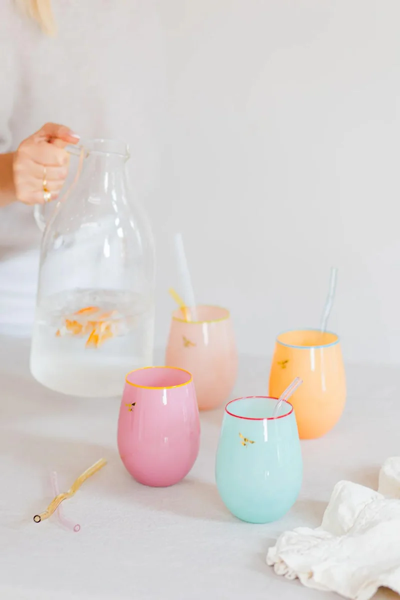 YVONNE ELLEN Bee Glass Tumblers (Set Of 4)