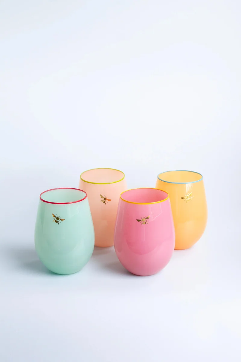 YVONNE ELLEN Bee Glass Tumblers (Set Of 4)