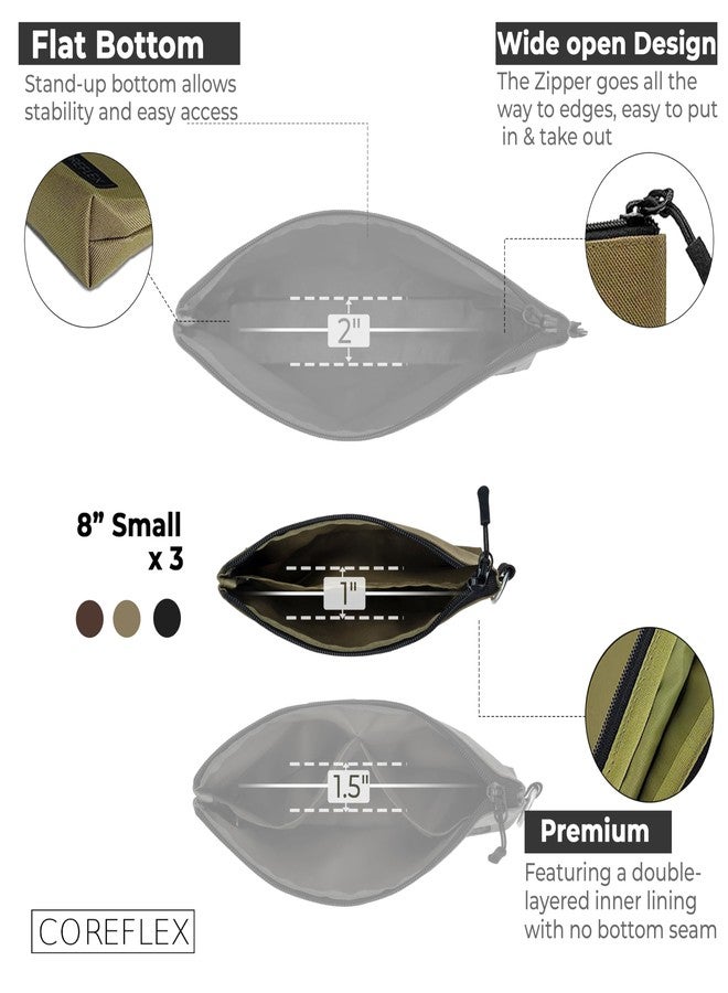 COREFLEX Premium Tool Pouch Zipper Bag, Small Tool Bag, Multipurpose Storage pouch, Heavy duty Flat Bottom Tool bag with YKK Zipper (3 pack Small 8inch) - Image 3