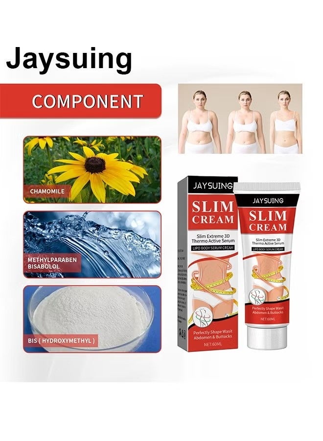 Jaysuing Slim Cream-Lipo Body Serum Cream,Hot Cream Slimming Fat Burning Cream For Belly Waist And Buttocks, Slimming Cream That Burns Fat & Firming And Slimming Cellulite For Women Weight Loss 60ml - Image 4