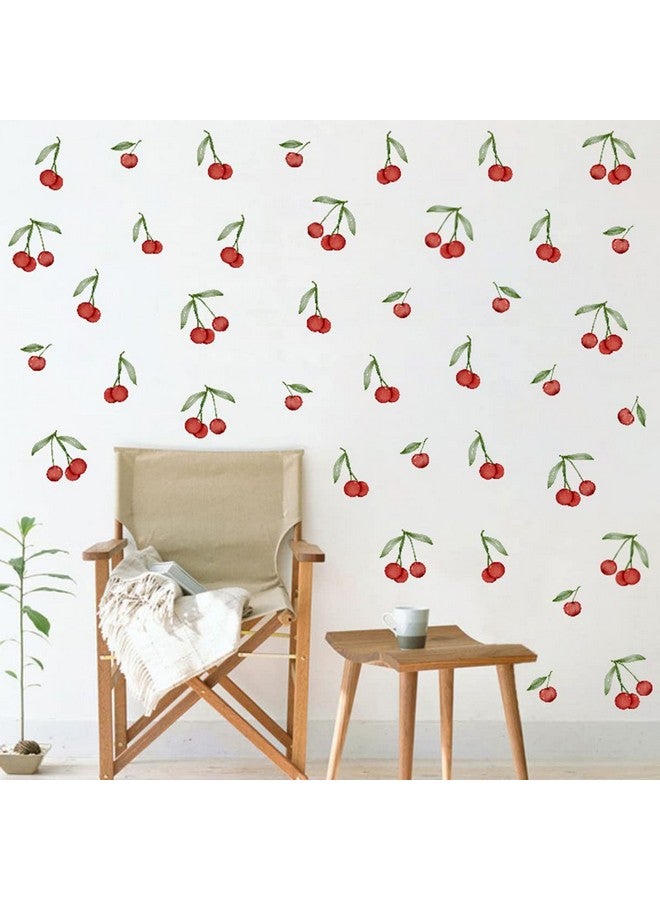 Bamsod Fruit Wall Decals Removable Boho Wall Stickers Peel Stick Cherry Wall Decals Fresh Fruit Wall Stickers for Baby Nursery Kids Bedroom Living Room Home Kitchen (Cherry) - Image 1