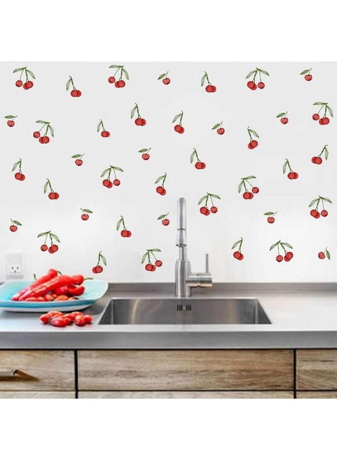 Bamsod Fruit Wall Decals Removable Boho Wall Stickers Peel Stick Cherry Wall Decals Fresh Fruit Wall Stickers for Baby Nursery Kids Bedroom Living Room Home Kitchen (Cherry) - Image 4