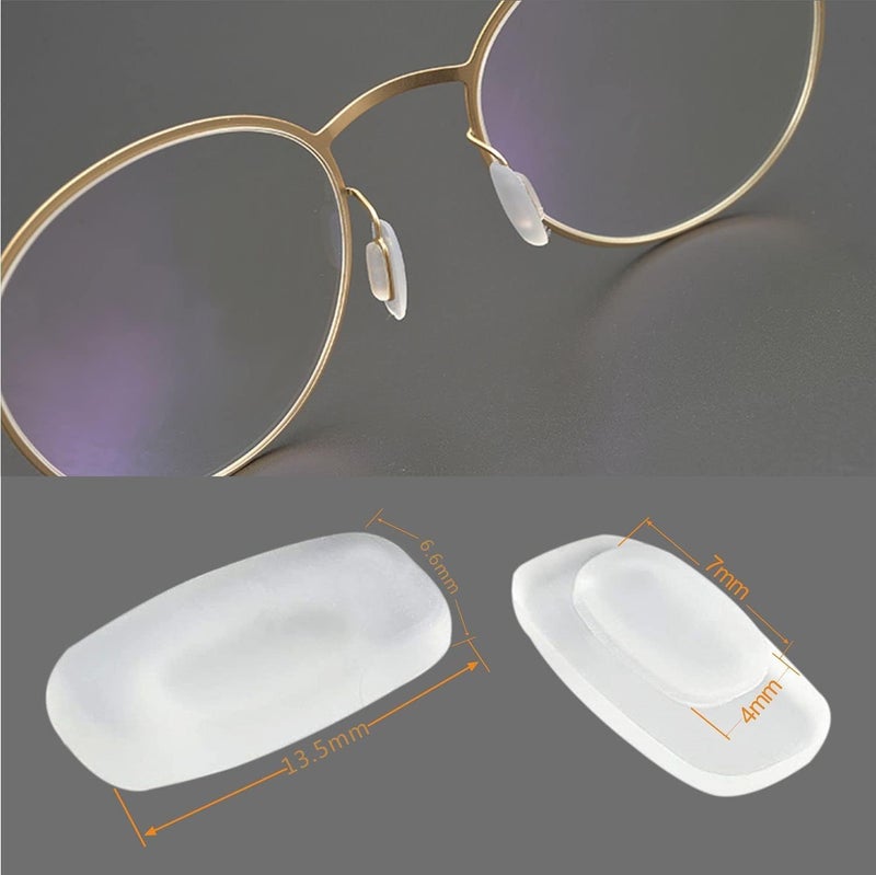 KECHIO Eyeglass Nose Pads 4 Pair of Replacement Square Premium Grade Soft Silicone - Rectangle Shaped Slide/Push-in Nose Pads - Image 2