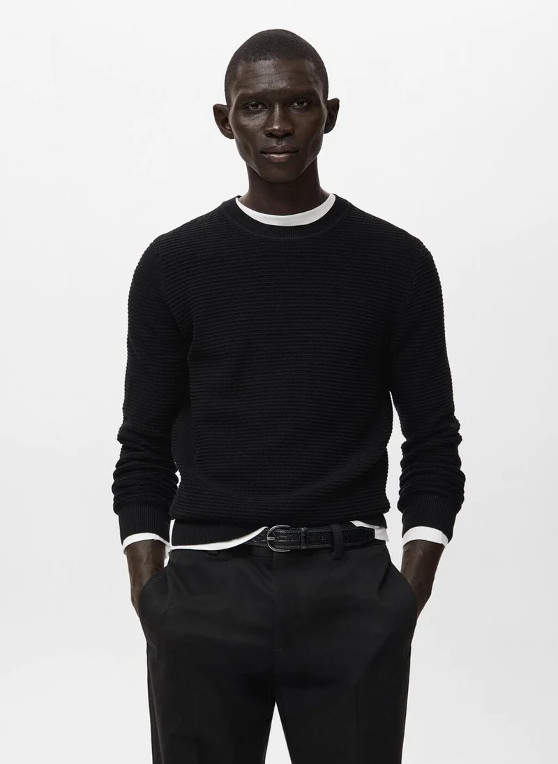 100% cotton structured knitted sweater