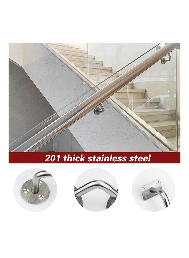 4 Pieces Handrail Brackets Wall Mount, Stainless Steel Banister Support Stair Rail Holders Handrail Rosette Bracket Outdoor Railing Attachments Rail Grip Supports for Indoor and Outdoor - Image 3