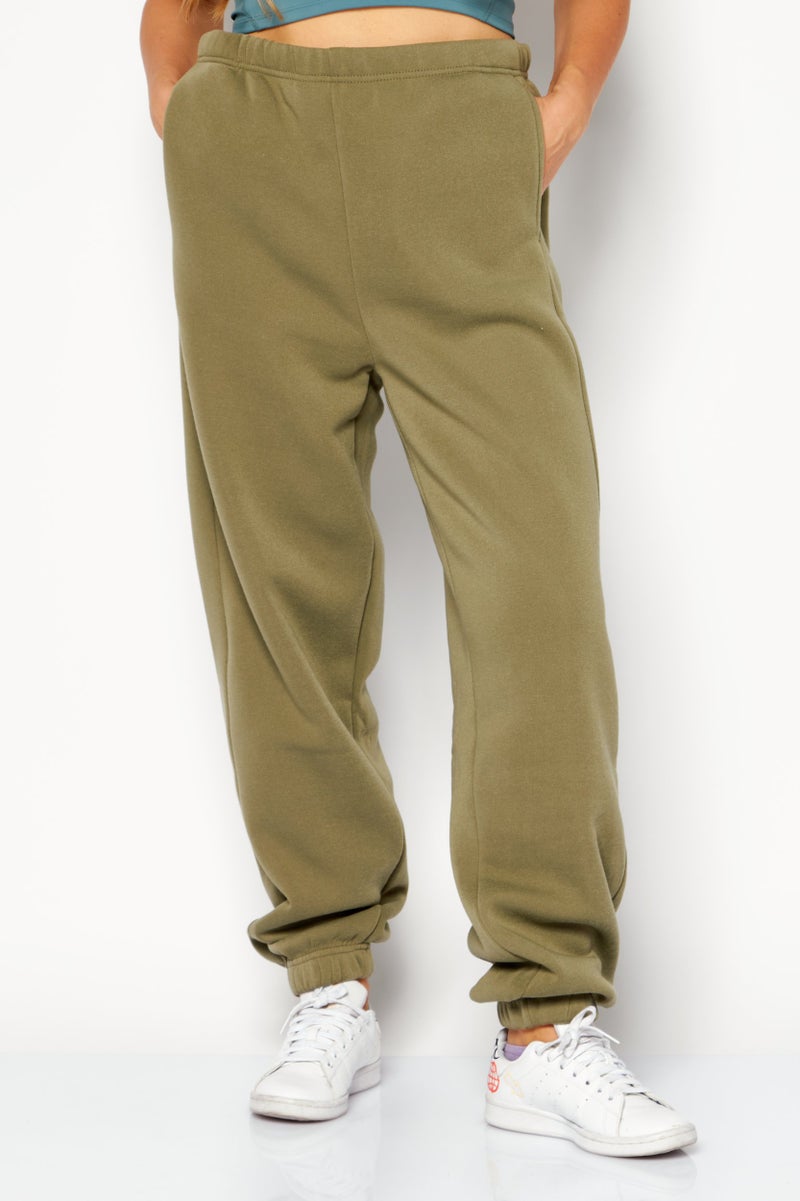 Fit Collective Women Regular Fit Solid Joggers,  Olive - Image 1