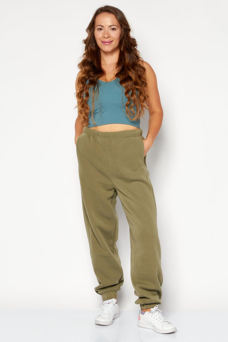 Fit Collective سروال جوجرز عادي للنساء، زيتوني - Image 2