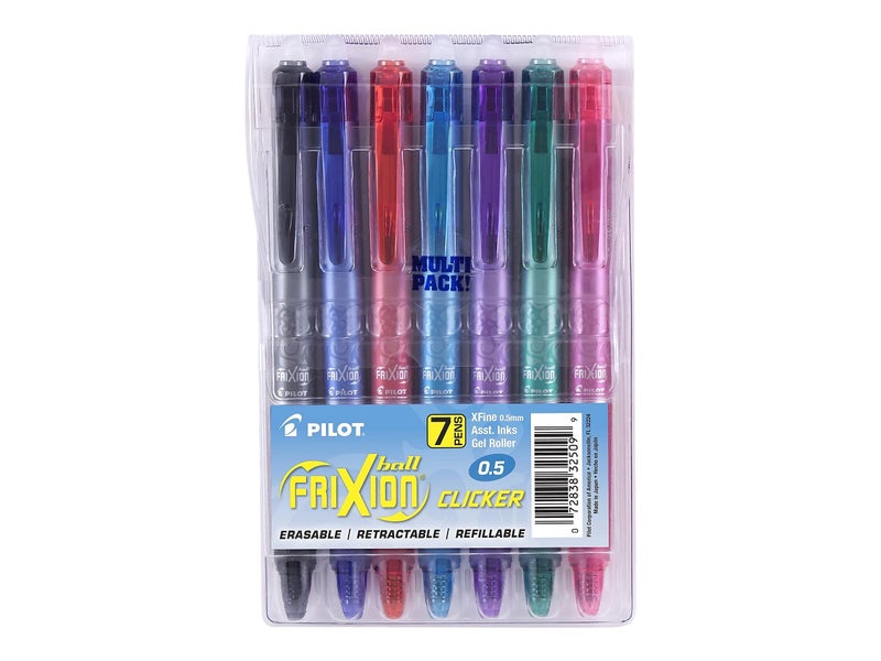 Pilot, FriXion Clicker Erasable Gel Pens, Extra Fine Point 0.5 mm, Pack of 7, Assorted Colors - Image 2