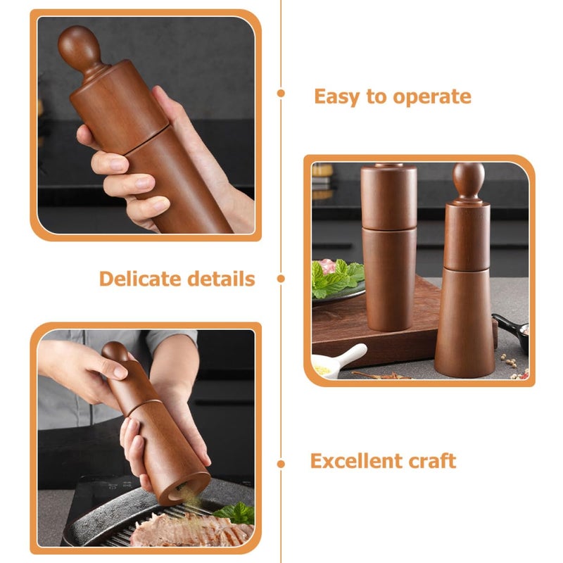 Manual Pepper Mill and Salt Grinder Adjustable Coarseness Portable for Kitchen Travel - Image 4