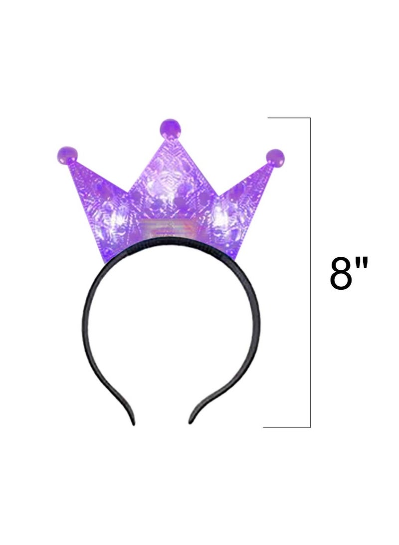 تيجان LED ملونة لحفلات الأطفال مجموعة من 4 أكسسوارات تنكرية مضيئة للأولاد والبنات هدايا عيد الميلاد واحتفالات الأميرات - Image 5