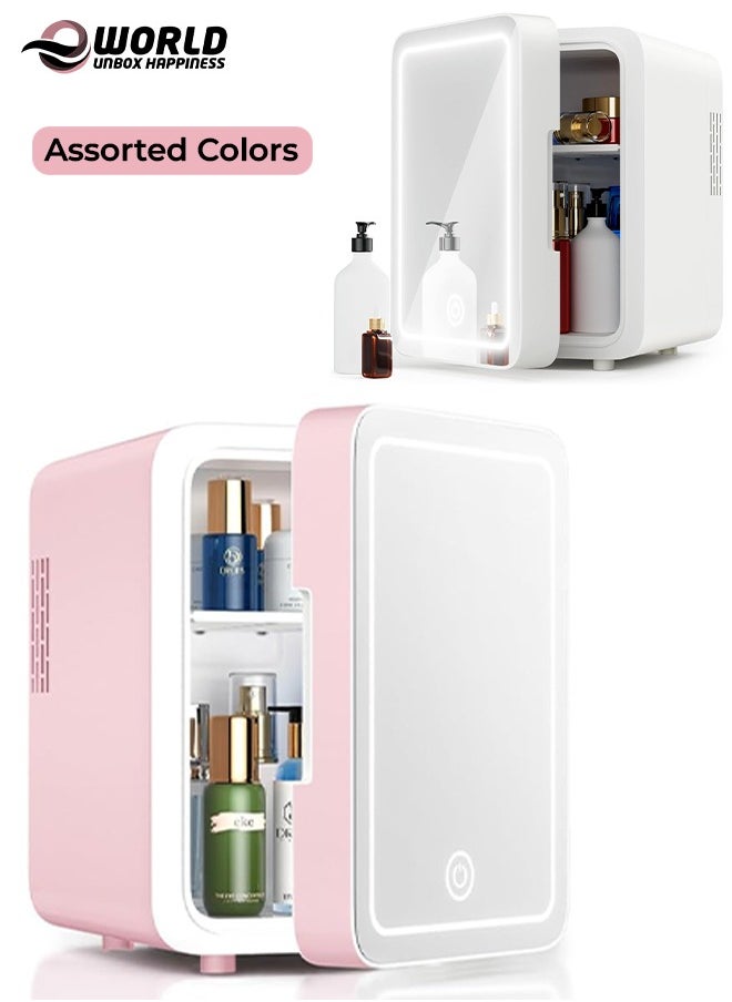 Eworld Skincare Fridge with Dimmable LED Light Mirror, 4L Mini Makeup Fridge – Portable Cooler & Warmer for Bedroom, Car, Office & Dorm – Compact Storage for Skincare, Cosmetics & Food, Assorted Colors  - Image 2