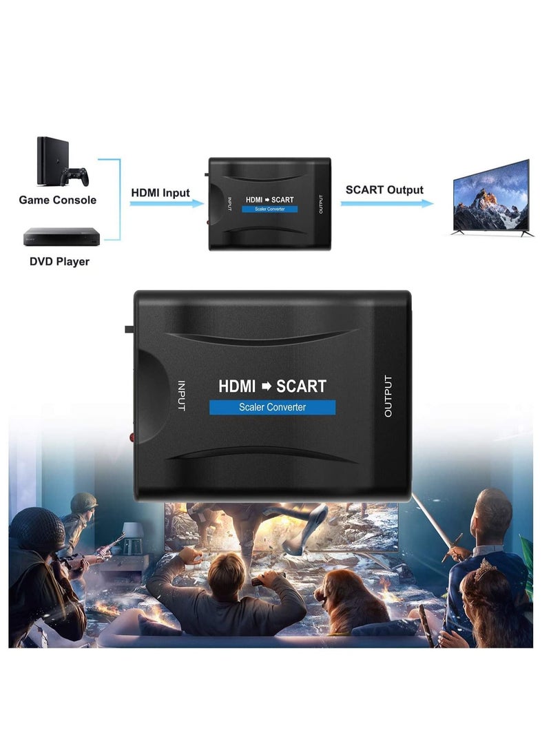 Excefore Scart to HDMI Converter Adapter, Video Audio Converter Support HDMI 720P/1080P Cable for DVD Player to TV  - Image 4