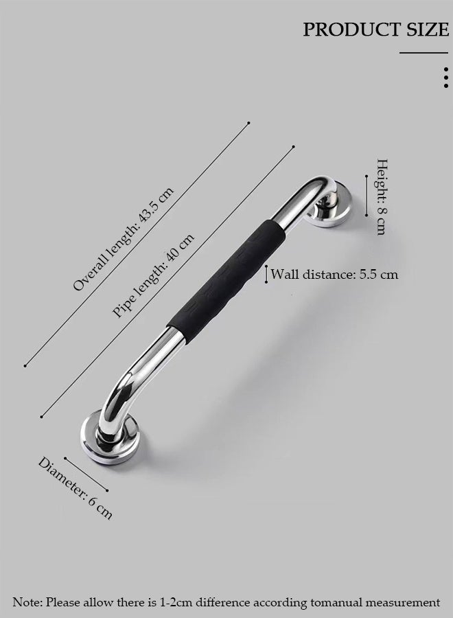 DUNISO 40cm Grab Bars for Bathtubs and Showers,Stainless Steel Safety Shower Handles with Premium Anti-Slip Silicone Sleeve for Children,Elderly,Pregnant,Handicap,Injury,Senior - Image 2
