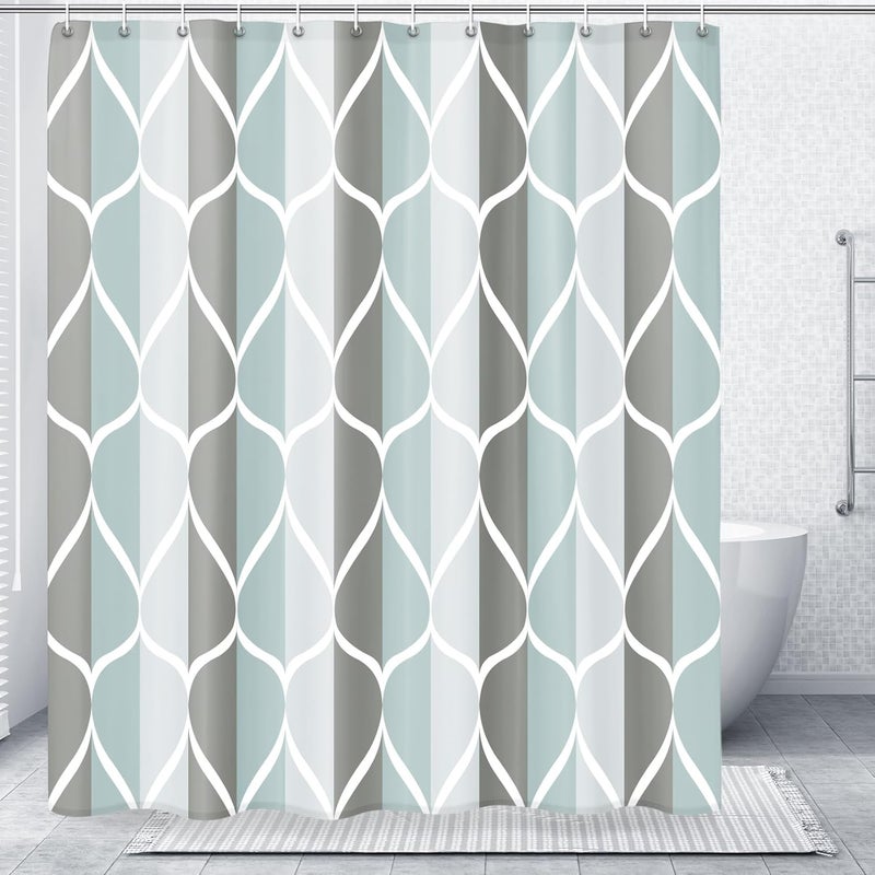 Gelbchu Grey Fabric Shower Curtain, Waterproof Design and Polyester, Quick-Drying, Weighted Hem, Shower Curtains Set for Bathroom W 72 x H 72, Durable and Washable with 12 Hooks - Image 1