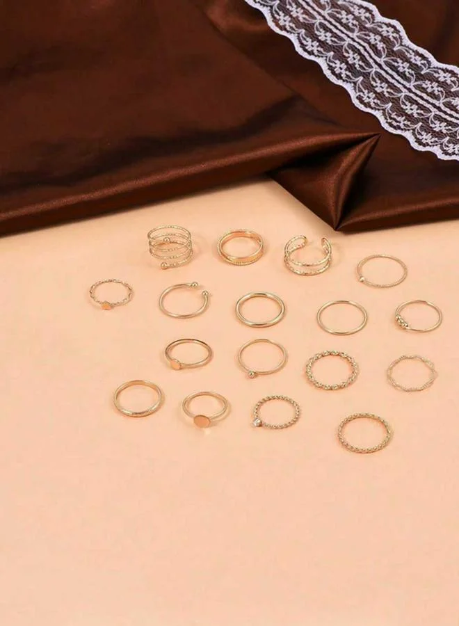 تايك تو مجموعة من 17 خاتم متنوع قابل للتكديس