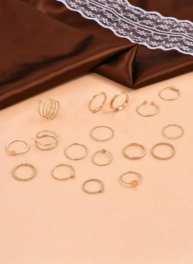 تايك تو مجموعة من 17 خاتم متنوع قابل للتكديس