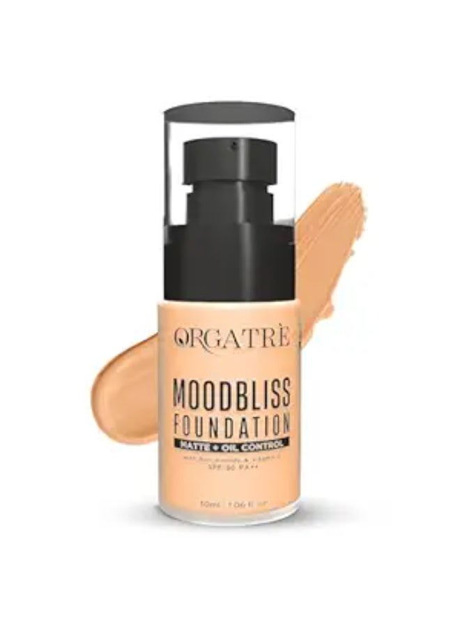 ORGATRE MoodBliss Foundation 30ml | Full Coverage Matte & Dewy Finish | Hydrating & Long-Lasting | Enriched with Niacinamide, Vitamin C & Avocado Oil | SPF 30 PA++ | Suitable for All Skin Types | 	Beige240 - Image 1