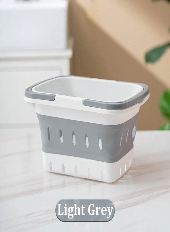 Haundry Portable Shower Caddy Basket, Foldable Caddy Basket with Handles, Collapsible Storage Organizer for Bathroom, Kitchen, College Dorm,Gym (Grey) - Image 3