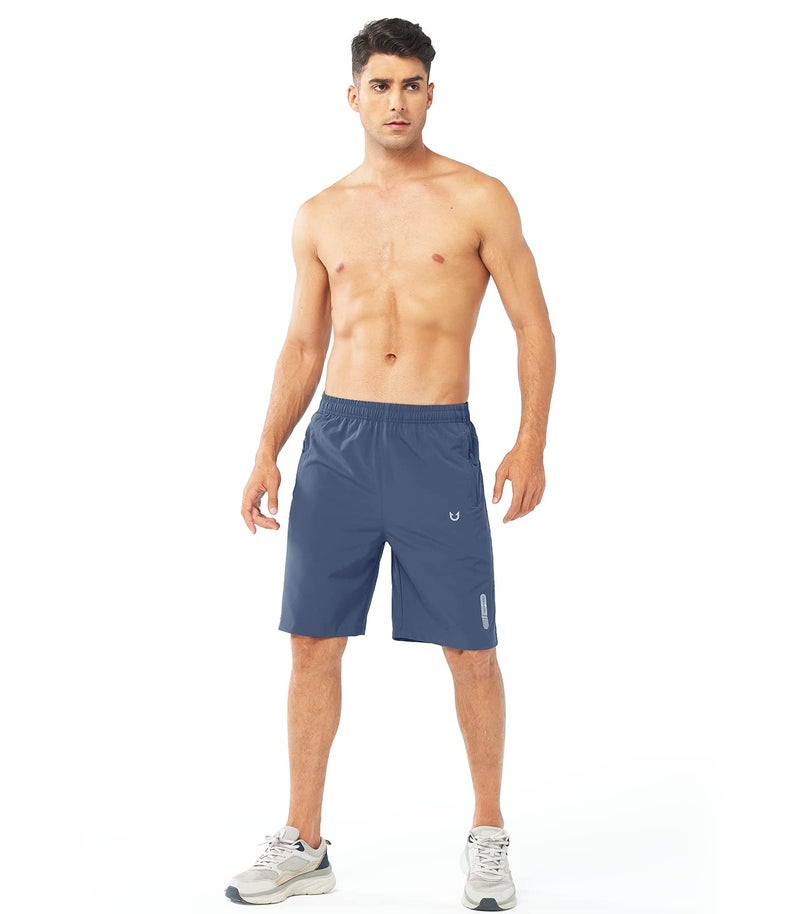 NORTHYARD شورتات رياضية للرجال من NORTHYARD سريعة الجفاف 7"/ 5"/ 9" خفيفة الوزن للتمارين الرياضية في صالة الألعاب الرياضية وكرة السلة والمشي في الطبيعة لون FEDERALBLUE-9inch XL - Image 5