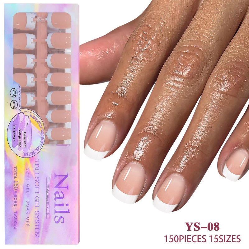 Cross-Border Best-Selling New Nail Art Wearable False Nails, Removable French    Style - Image 1